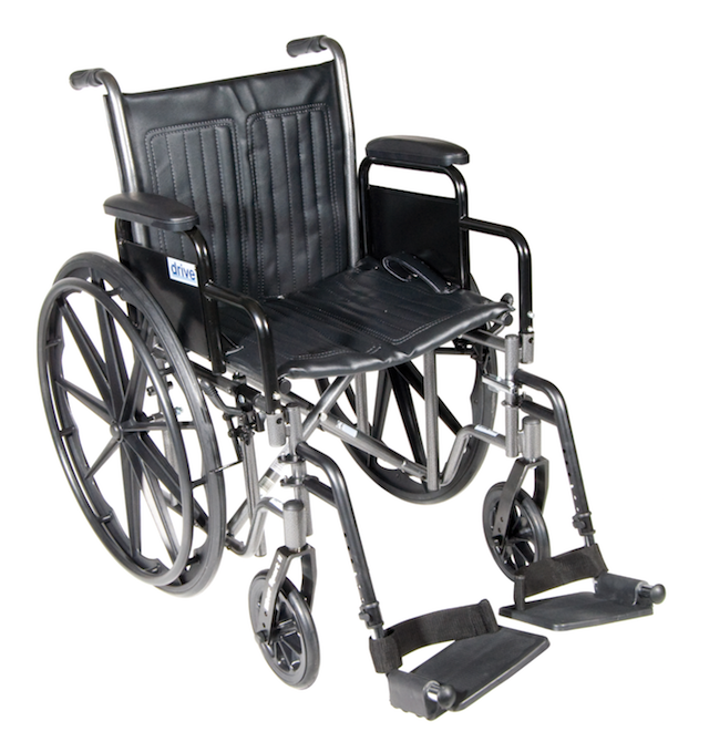 20 Silver Sport 2 Wheelchair with Detachable Desk Arms and Swing Away Footrests